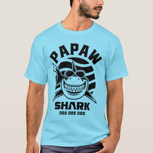 T-shirt Mens Papaw Shark Père grand-père Cadeau (Devant)