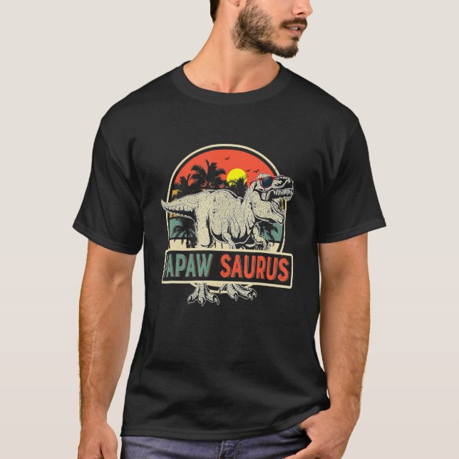 T-shirt Mens Papawsaurus Rex Dinosaur Papaw Saurus Père (Devant)
