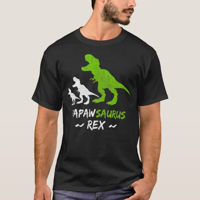 T-shirt Mens Papawsaurus Rex Papaw Saurus Dinosaure (Devant)