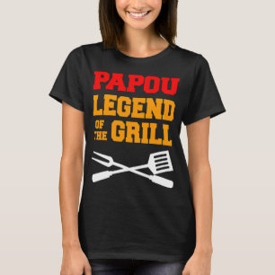 T-shirt Mens Papou Légende Du Grill Funny Grillades