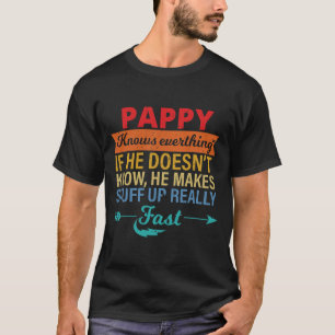 T-shirt Mens Pappy Connaît Tout Grand-Père fête des pères