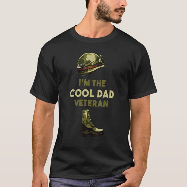 T-shirt Mens Patriot Soldier  I'm The Cool Dad Veteran (Devant)