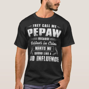 T-shirt Mens Pepaw Partenaire Dans Crime Drôle Grand-Père 