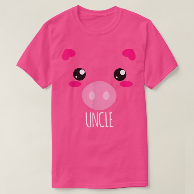 T-shirt Mens Pig Face Kawaii Halloween Costume For Uncle F (Design devant)