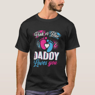 T-shirt Mens Pink ou Blue Daddy t'aime pour le père
