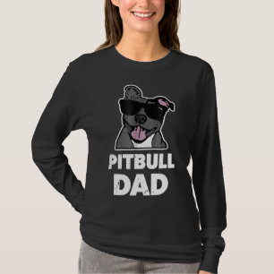 T-shirt Mens Pitbull Papa Mens Blue Nez Pit Bull Chien