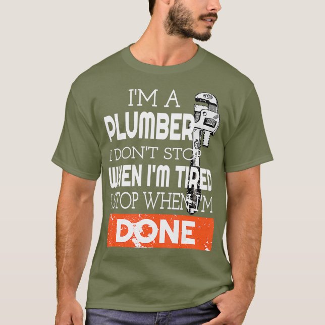 T-shirt Mens Plumber Cool Funny Plumber Tools (Devant)