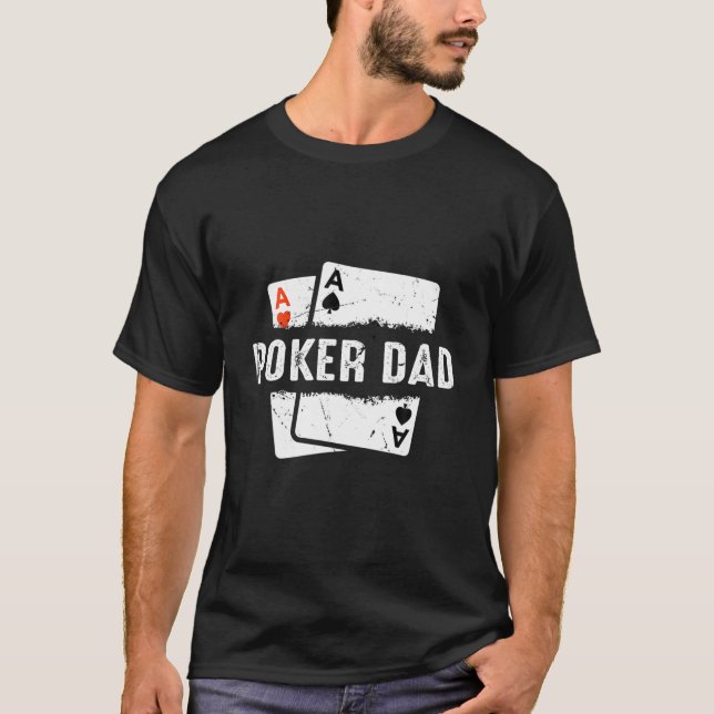 T-shirt Mens Poker Papa Jeu en ligne Joueur tournoi (Devant)