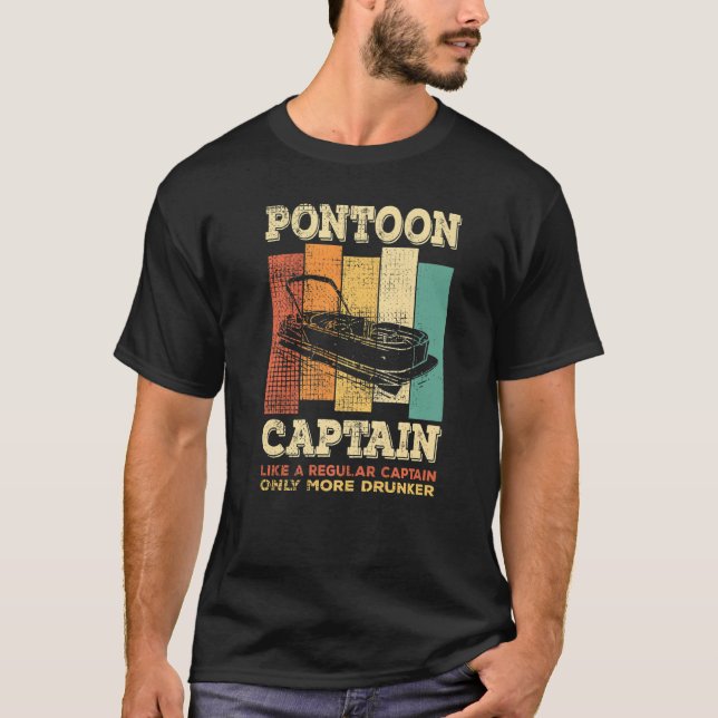 T-shirt Mens PONTOON BATEAU CAPITAINE comme un capitaine r (Devant)