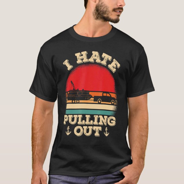 T-shirt Mens Pontooning I Hate Pulling Pontoon Capitaine B (Devant)