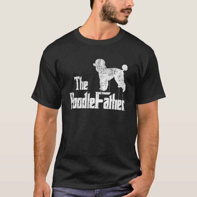 T-shirt Mens Poodle Papa Chien Père Doggie Drôle Chien Pup (Devant)