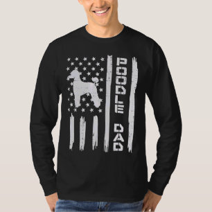T-shirt Mens Poodle Papa Us Drapeau Vintage Patriot Amoure