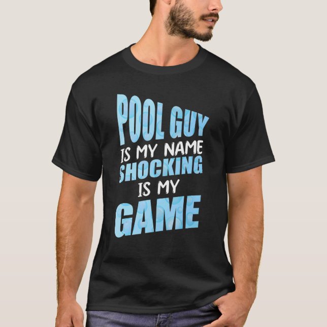 T-shirt Mens Pool Guy est mon nom Shocking est mon jeu (Devant)