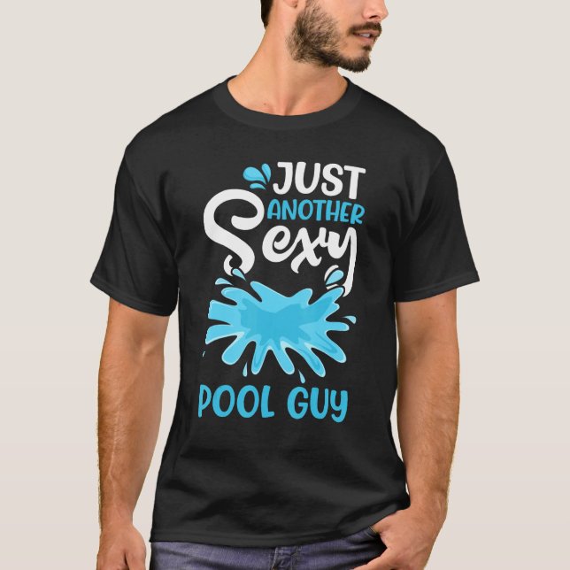 T-shirt Mens Pool Guy Swimming Me Gère Piscine Humide Entr (Devant)