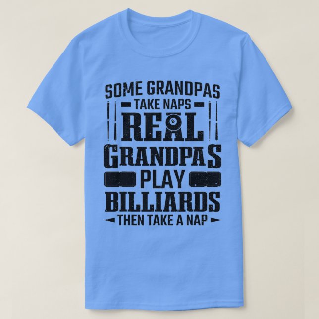 T-shirt Mens Pool Player Real Grandpas Play Billiards Seni (Design devant)