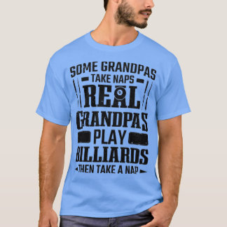 T-shirt Mens Pool Player Real Grandpas Play Billiards Seni