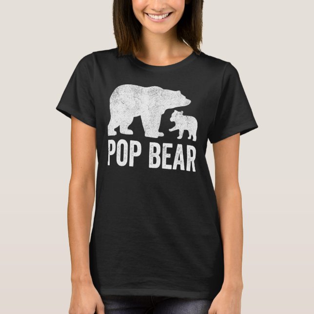 T-shirt Mens Pop Bear Fête des pères Grand-père Funny Bébé (Devant)