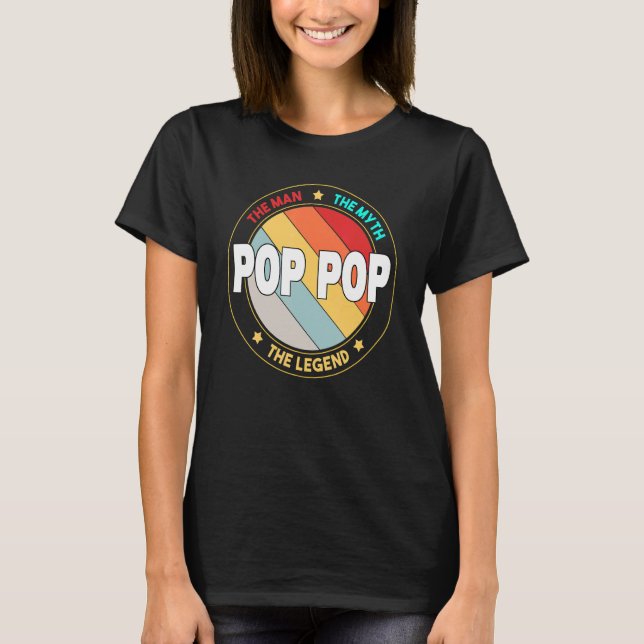 T-shirt Mens Pop Pop The Man The Myth The Legend Père's (Devant)