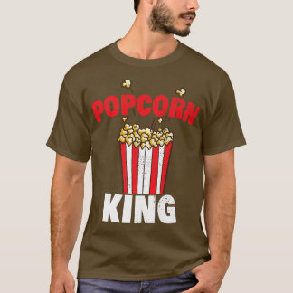 T-shirt Mens Popcorn King Cinema Lover Movie Night Premium