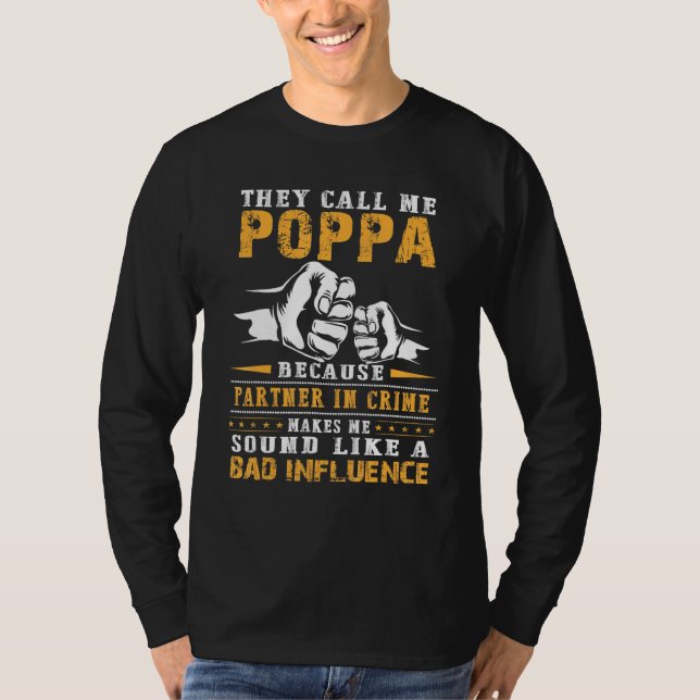 T-shirt Mens Poppa Poppa Partenaire Dans Crime (Devant)