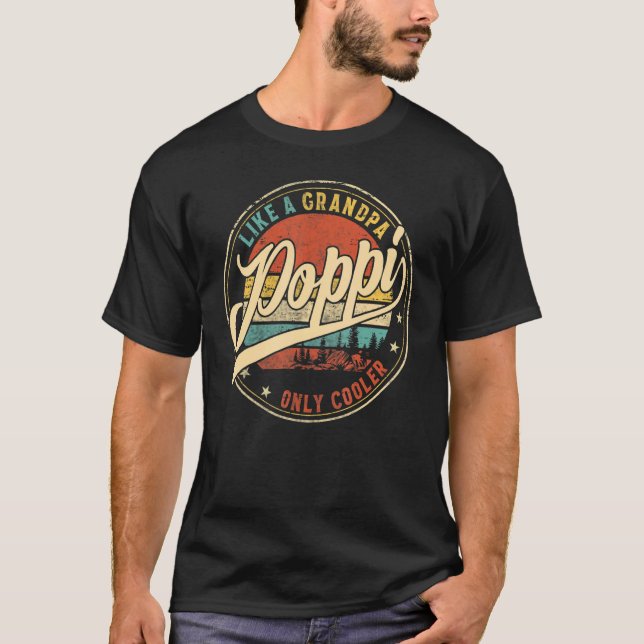 T-shirt Mens Poppi Comme Un Grand-Père Seulement Fête des  (Devant)