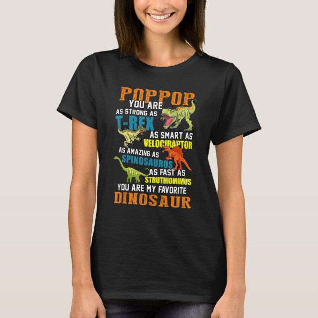 T-shirt Mens Poppoppopsaurus T Rex Dinosaur Poppop Saurus  (Devant)