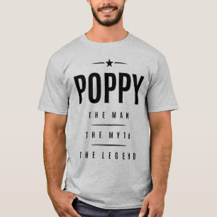 T-shirt Mens Poppy L'Homme Le Mythe La Légende