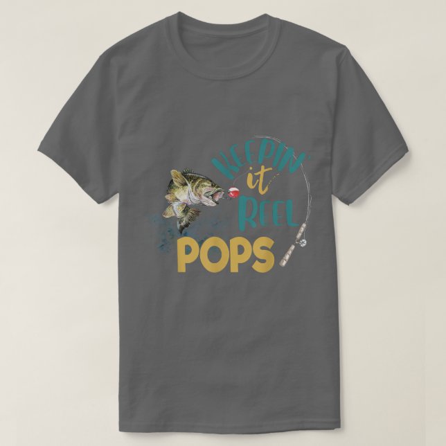 T-shirt Mens Pops Keeping It Reel Pêche TeeFather Day Gi (Design devant)