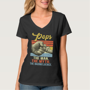 T-shirt Mens Pops The Man The Myth The Bad Influence Face