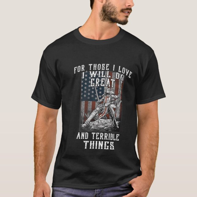 T-shirt Mens Pour ceux que j'aime, je vais faire grand et  (Devant)