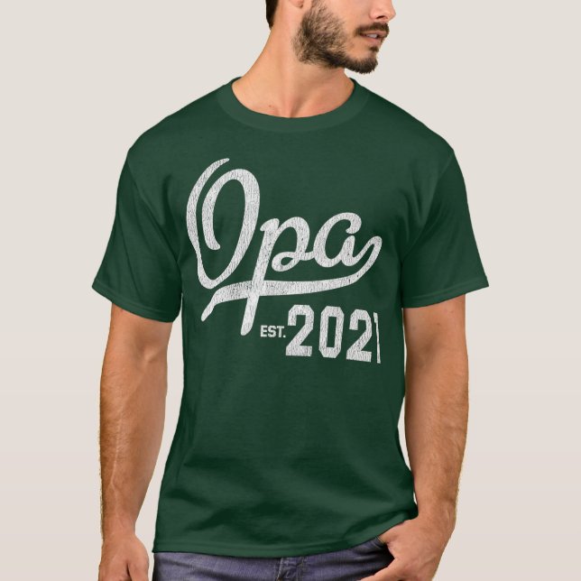 T-shirt Mens Premier Opa 2021 Nouveau Cadeau Grand-Père Op (Devant)