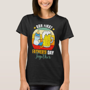 T-shirt Mens Première Fête des pères Bière Bébé Bouteille 