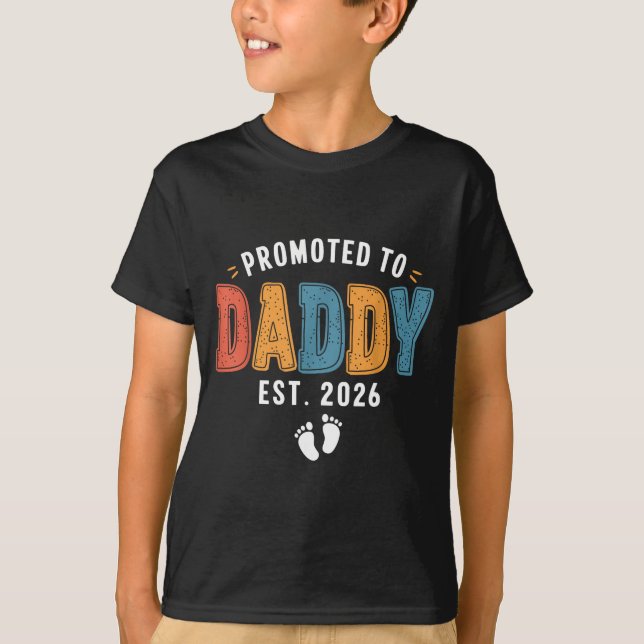 T-shirt Mens Promoted To Daddy 2026 Dad Est 2026 Daddy To  (Devant)