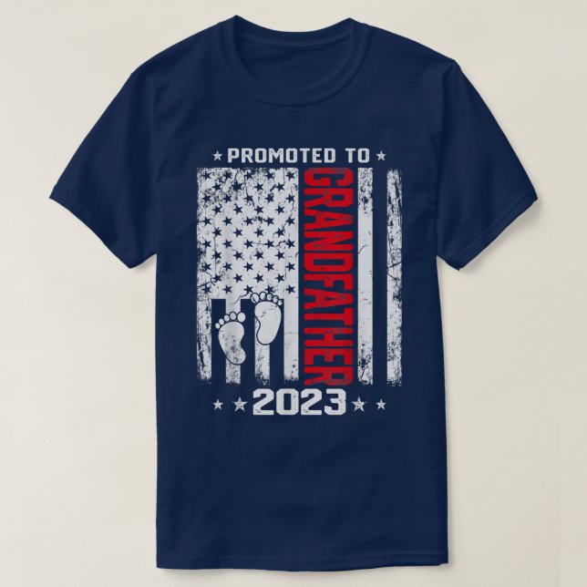 T-shirt Mens Promoted To Grandfather 2023 Funny Fathers Da (Design devant)