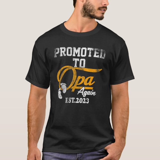 T-shirt Mens Promoted To Opa Again 2023 Father's Day (Devant)
