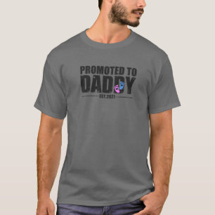 T-shirt Mens PROMOTION À DADDY 2021 Nouveau Père Twins Ros