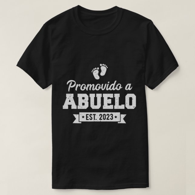 T-shirt Mens Promovido A Abuelo 2023, Grand-père espagnol  (Design devant)