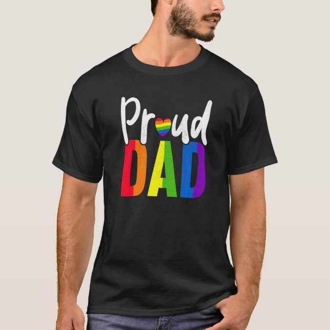T-shirt Mens Proud Dad Gay Proud LGBT Pride Month  Pride (Devant)