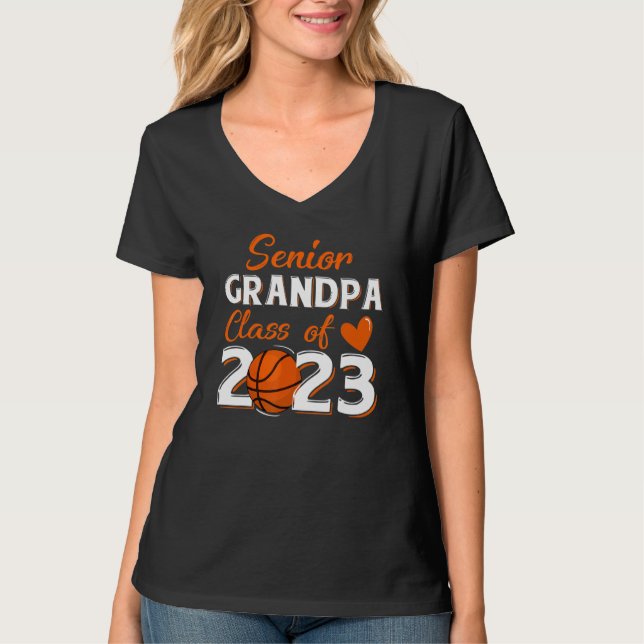 T-shirt Mens Proud Grandpa Of A 2023 Senior Basketball Gra (Devant)