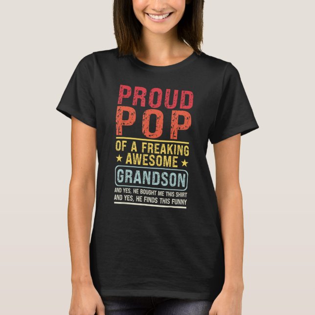 T-shirt Mens Proud Pop Of A Grandson Pop & Grandson (Devant)