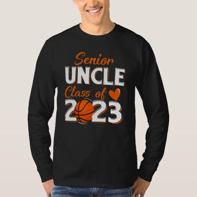 T-shirt Mens Proud Uncle Of A 2023 Senior Basketball Gradu (Devant)