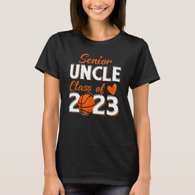 T-shirt Mens Proud Uncle Of A 2023 Senior Basketball Gradu (Devant)