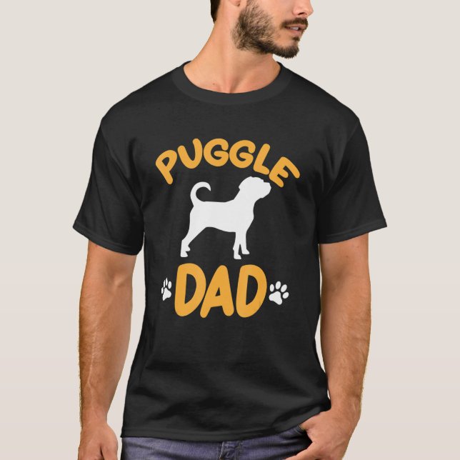 T-shirt Mens Puggle Graphisme Pour Les Garçons Hommes Dads (Devant)