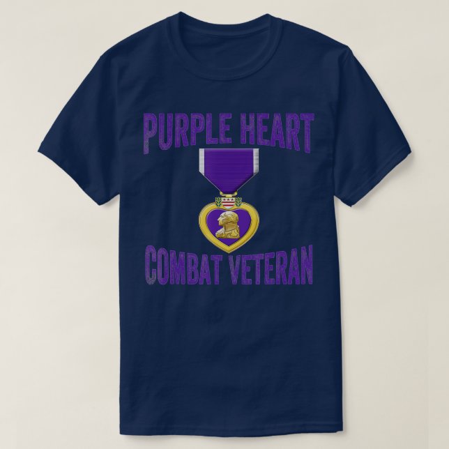 T-shirt Mens Purple Heart Combat Vétérinaire - le coeur po (Design devant)