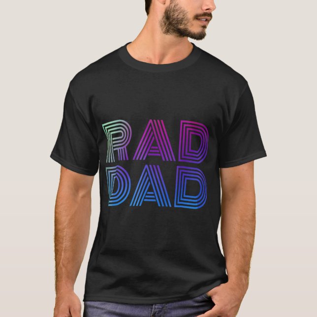 T-shirt Mens Rad Dad 1980s Retro T Fête des pères (Devant)