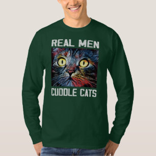 T-shirt Mens Real Men Cuddle Chats I Funny Chat Papa Cadea