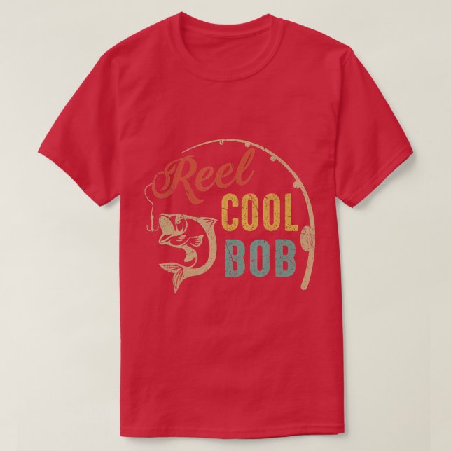 T-shirt Mens Reel Cool BOB Fishing Shirts, Fun Fathers Day (Design devant)
