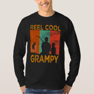 T-shirt Mens Reel Cool Grampy Fishing Papa Vintage Grandin