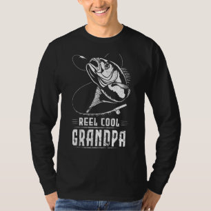 T-shirt Mens Reel Cool Grand-pa Correspondant Famille Pêch