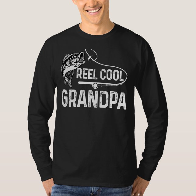 T-shirt Mens Reel Cool Grand-pa Pour Daddy Usa Fishing Fil (Devant)